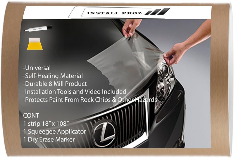 Install Proz Self-Healing Clear Paint Protection Film 18"x108" (Hood Strip Kit) - Image 1